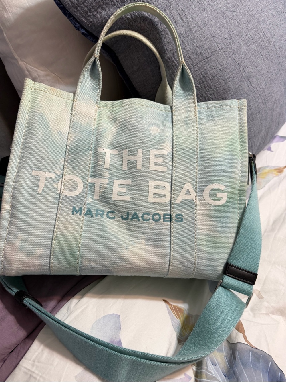 Marc Jacobs Light Aqua Tie-Dye Canvas Tote